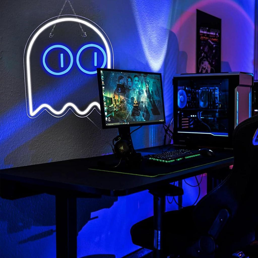 Neon Ghost LED Halloween Decorative Lamp - Luminous Silhouette Light