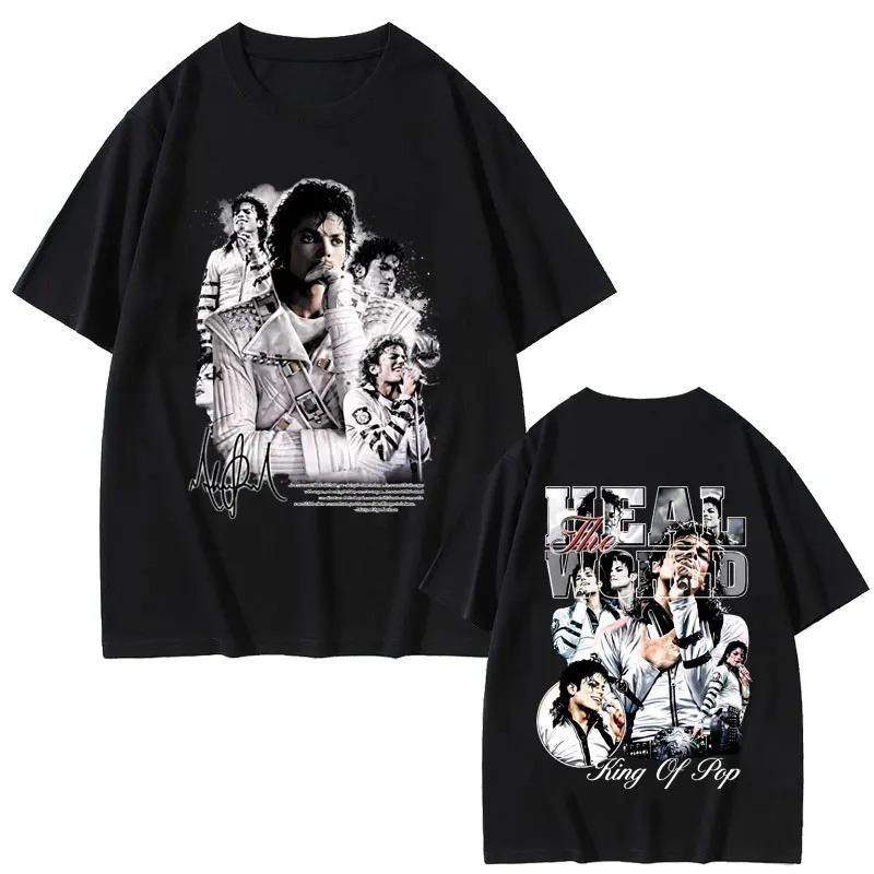 

Unisex Women Fashion Vintage Rock Tshirts Awesome Michael Jackson King of Pop Graphic Tshirt Gothic Punk Oversized T Shirts Y2K S