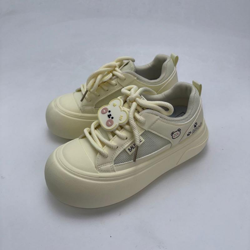 

0 thick-soled women s new spring low-top sports shoes student ugly cute little white shoes heightening bread shoes 40 жёлтый
