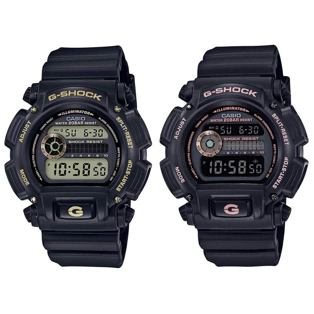

Casio Парный набор одинаковых часов Rose 20 ATM Water Overseas и G-Shock, 2, Размер, Цифровые, Золото, Золото, Черный, Водонепроницаемость, Модели, DW-9052GBX-1A4