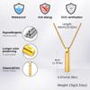 Mens Vertical Pendant Necklaces,Embossing Radiation Sunburst Stainless Steel Long Bar Collars,Male Jewelry Gifts for Him BBF