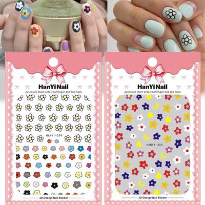 Korean Style Flower Thin Self-Adhesive Nail Stickers Decals Nail Art Decoration