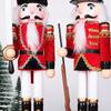 30CM Wooden Nutcracker Christmas Ornament with Cloth Wrap