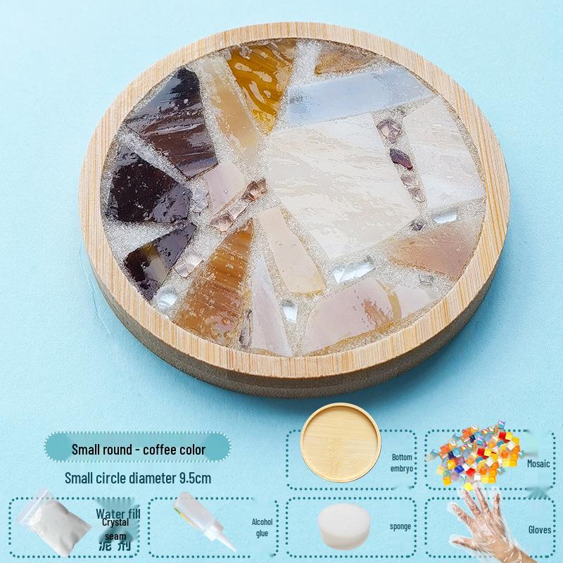 Handmade Glass Mosaic Cup Mat Pixel Puzzle DIY Kit - Educational Toy