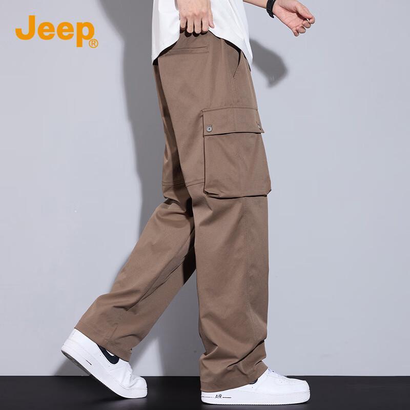 Jeep Men's Summer Loose Straight Casual Cargo Pants