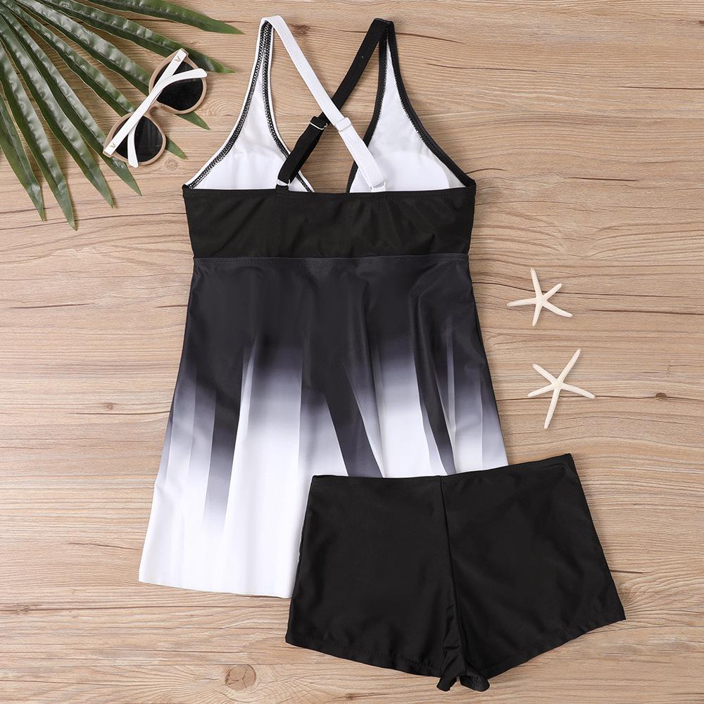 2025 Colorful Print Plus Size Tankini: Loose, Tummy-Covering, Conservative Swimsuit
