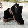 New Women's Boots Retro Suede Casual Boots European American Style Women's Ankle Boots Non Slip Platform Booties Bottines Femmes