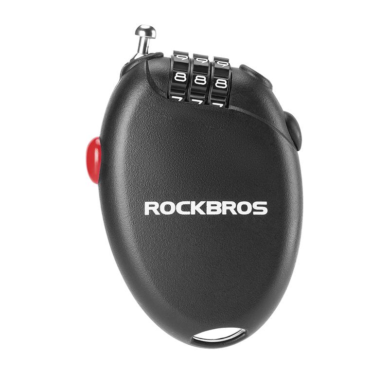 ROCKBROS Bicycle Mini Lock Anti-theft Portable Lightweight 3-Digit Password Cable Lock Cycling Helmet Chain Lock Bike Accessory 32120006001