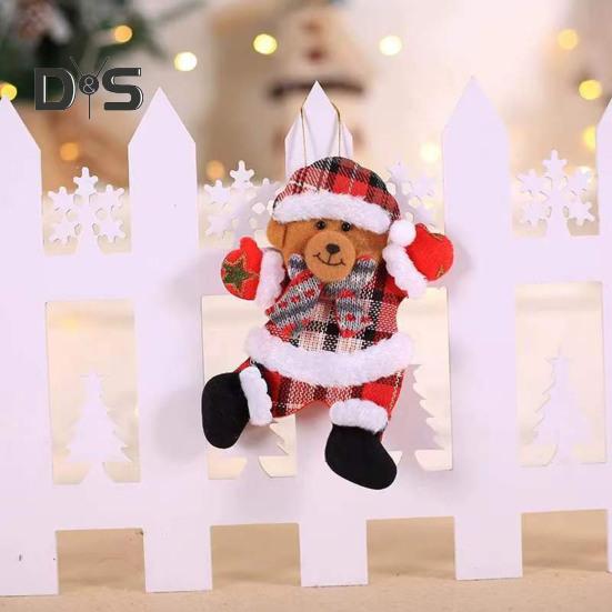 4 Adet Noel Süsleri Peluş Kardan Adam Noel Baba Geyik Ayı Bebek Figürü Kış Asılı Süslemeler Noel Ağacı Ev Dekoru için