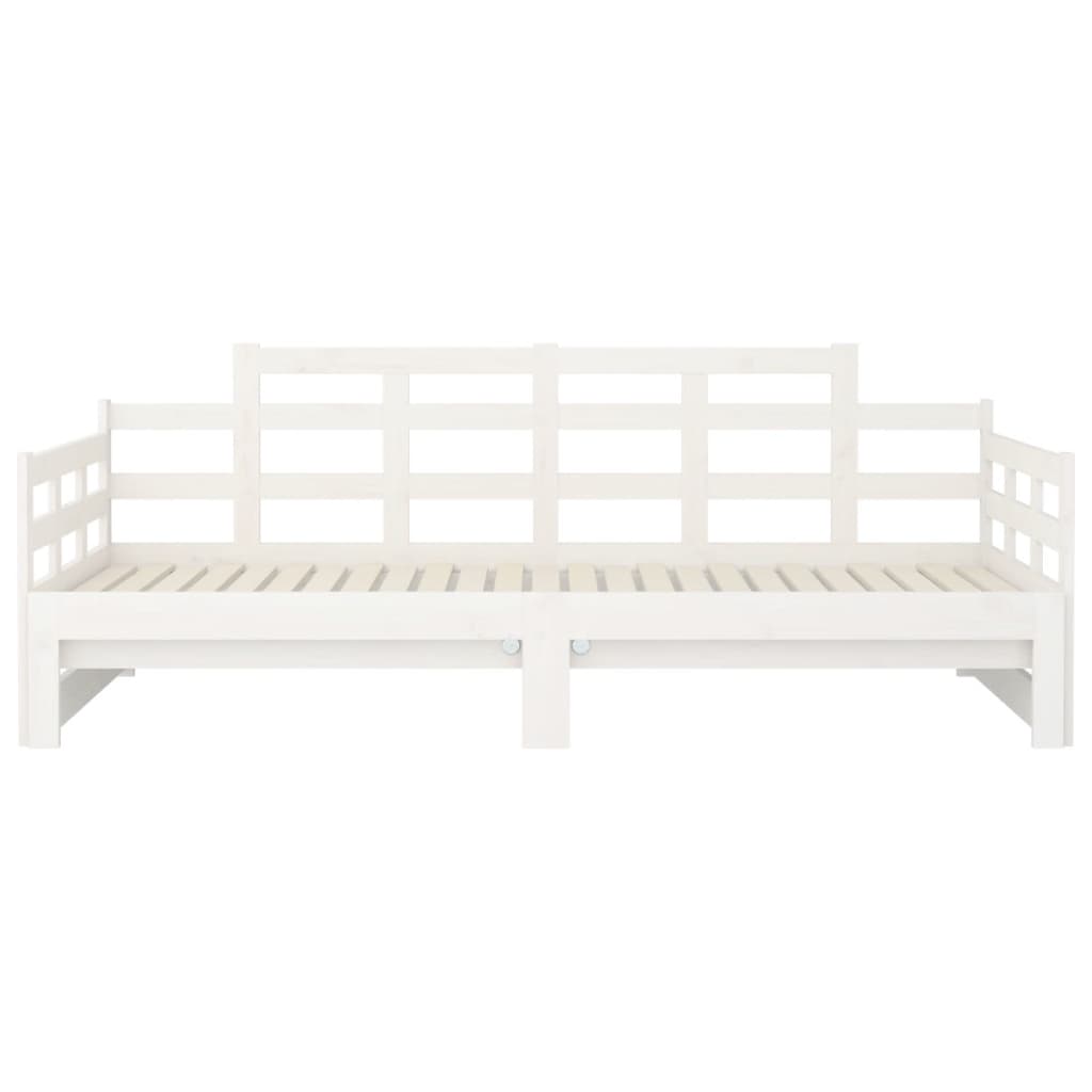Extendable Daybed White Solid Pine Wood 2x(80x200) cm