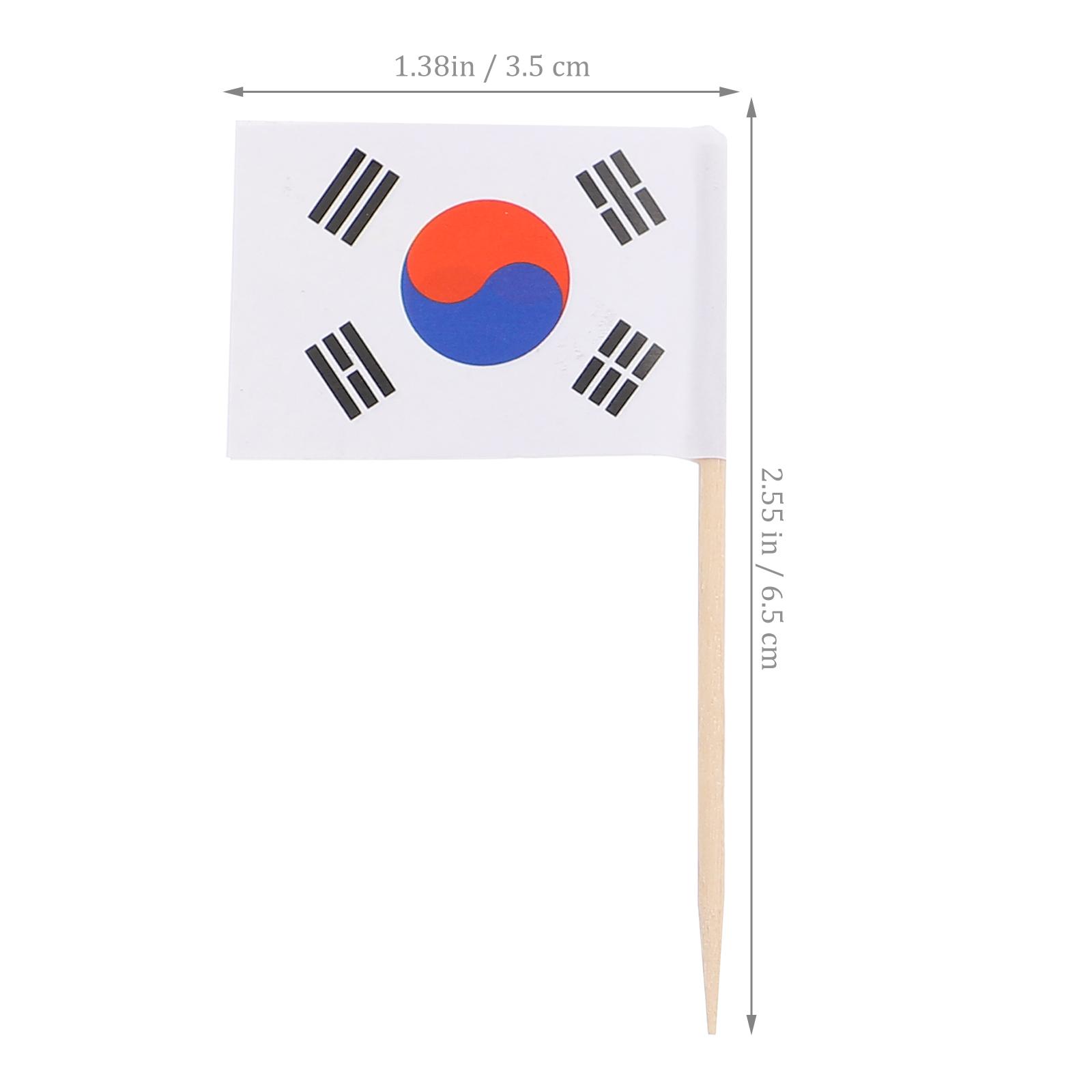 

200Pcs Flag Food Picks Wooden National Flag Design Decorative Toppers for Party Beach Theme Events Appetizer