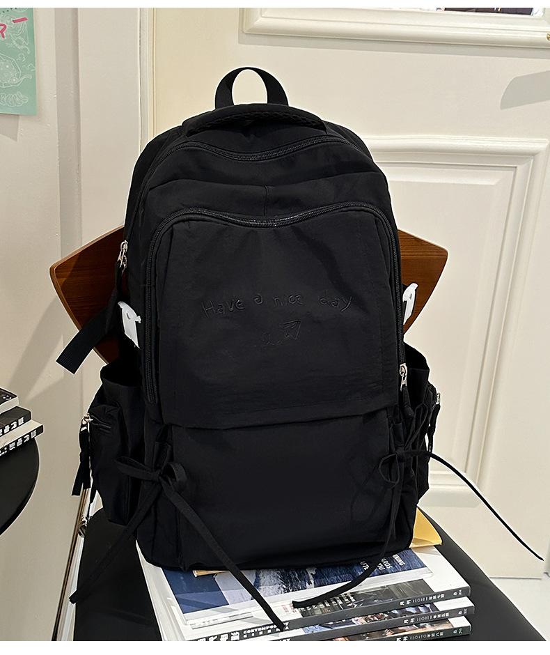 School bag light solid color outdoor travel large capacity back leisure versatile large