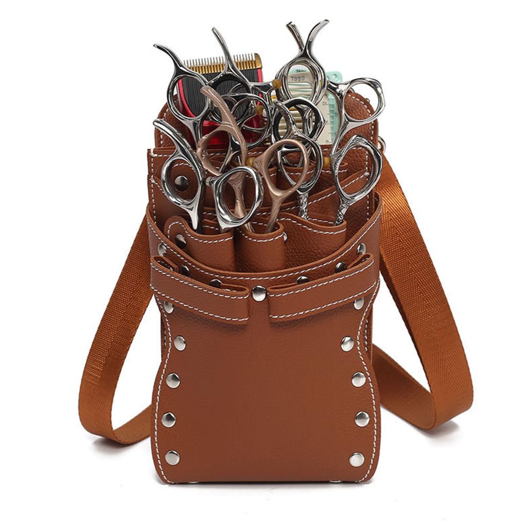 Lightweight Hairdressing Tool Pouch Organizer 7 Pocket Scissor Storage Case Adjustable Strap Belt Clip For Salon Use