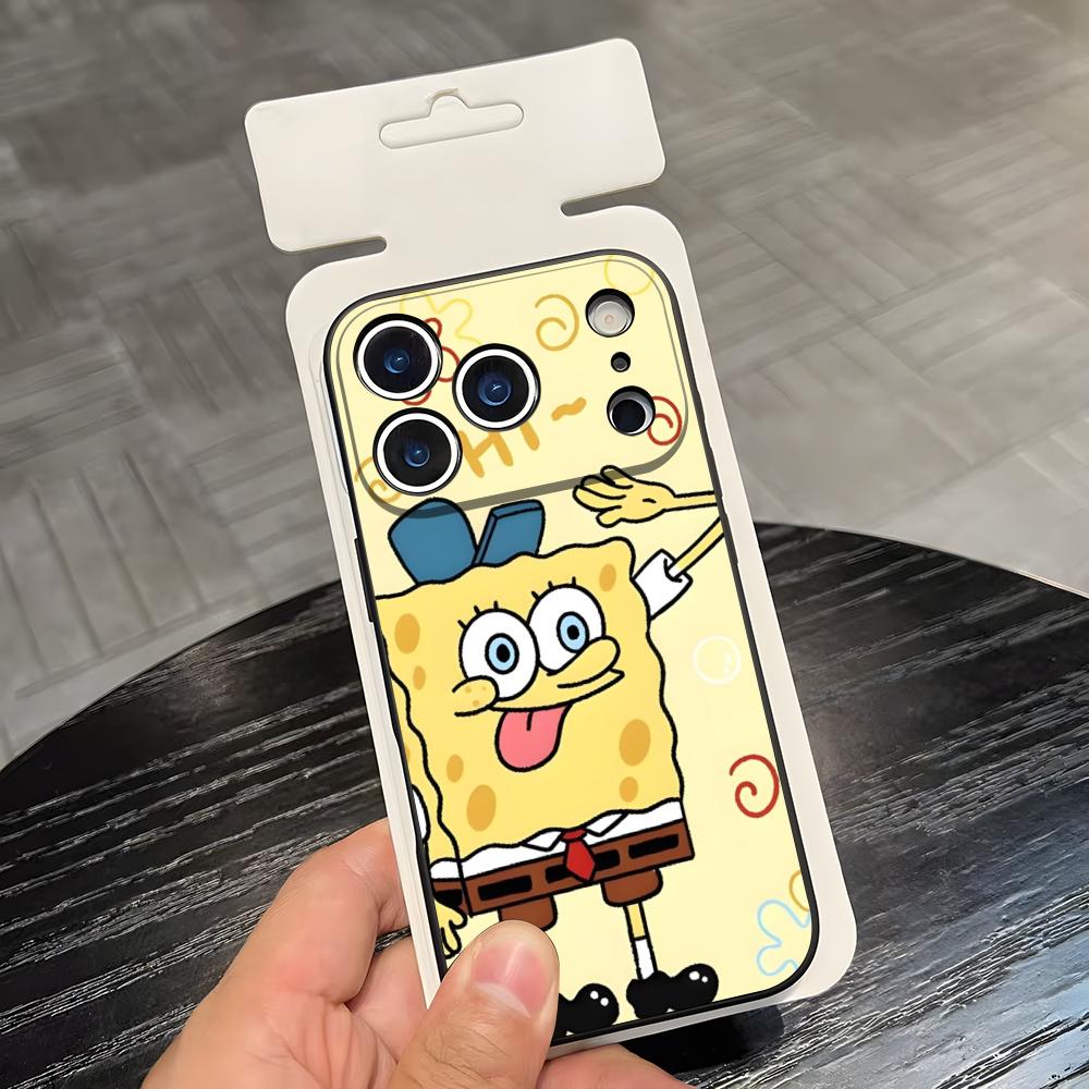 

Чехол для телефона S-Губка Боб P-Патрик Звезда Для IPhone 17 Air 16 E Pro Max 15 14 13 Mini 12 Pro 11 Max Plus Черный Мягкий Корпус iPhone 15 Plus