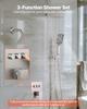 Shower Faucet Set, 305 mm Ceiling Mount Rainfall Shower System with 152 mm Wall Mount Head and 4 in 1 Handheld Spray, Rotatable 3-Function Dual Rain