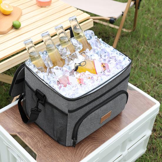 Auslaufsichere Picknicktasche mit großem Fassungsvermögen, 3-lagigem Isoliersystem, verstellbaren Gurten, Lebensmittel-Organizer-Tragetasche