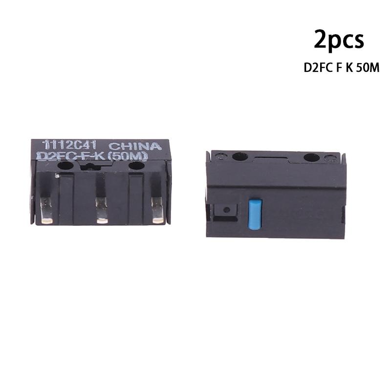 2Pcs Mouse Micro Switch D2Fc-F-7N 10M 20M Of D2Fc-F-K(50M) -Rz D2F D2F-01 D2F-01F D2F-L D2F-01L D2F-Fl D2F-F-3-7