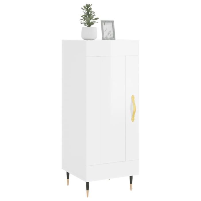 VidaXL Buffet Blanc brillant 34,5x34x90 cm Bois d'ingénierie 830422