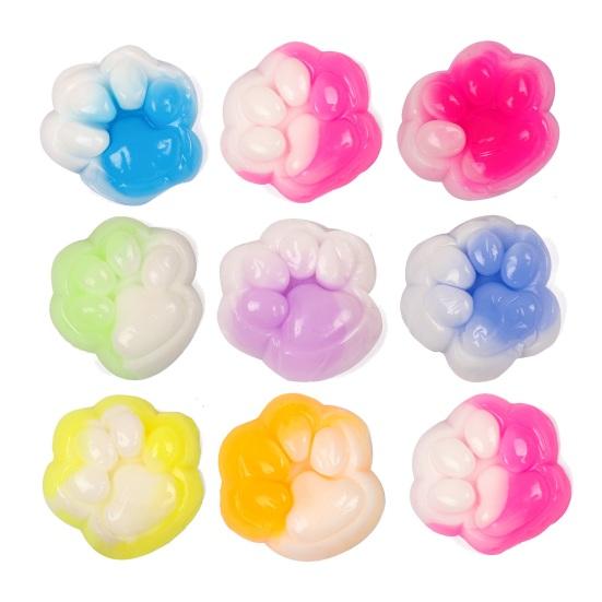 Mini Cat Paw Squeeze Toy Stress Relief Gradient Color Kitten Paw Sensory Toy Soft Stress Ball Animal Claw Pinch Fidget Toy
