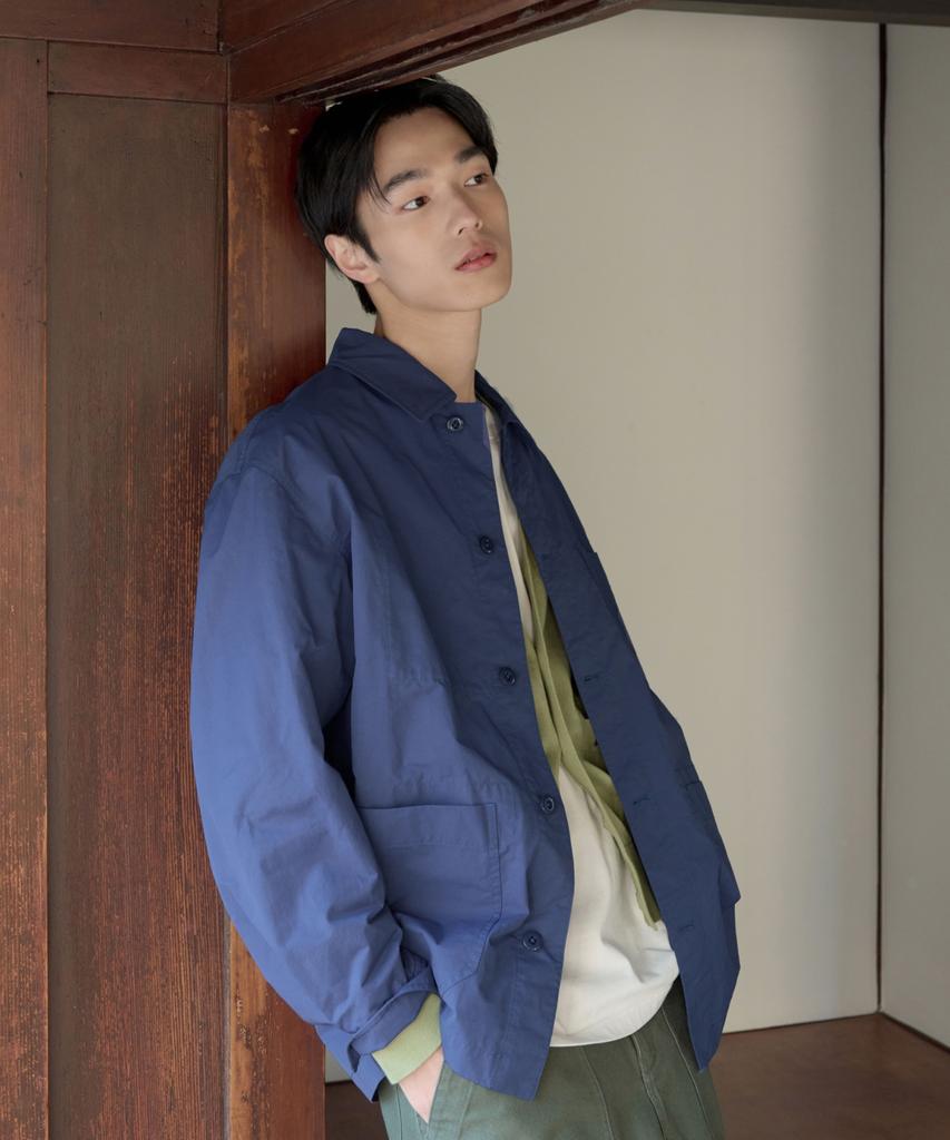 Covernat Garment Washed Coverall Jacket Royal Blue