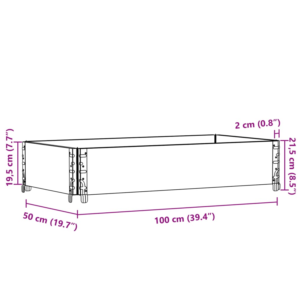 Plant Box Gray 100x50 Cm Solid Pine Wood