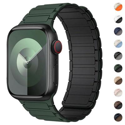Magnetic Loop for Apple Watch Band 49mm 46mm 45mm 44mm 42mm 41mm 40mm 38mm Silicone Bracelet iWatch Series 10 9 8 7 6 5 Se Ultra 2 Strap