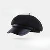 **Women Newsboy Beret Cap Solid Korean British Vintage Visor Face Slimming Hat**