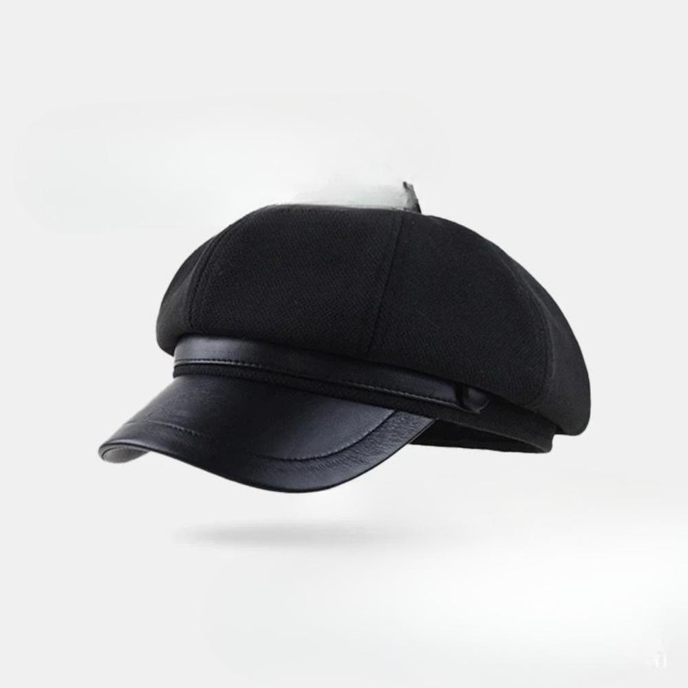 **Women Newsboy Beret Cap Solid Korean British Vintage Visor Face Slimming Hat**