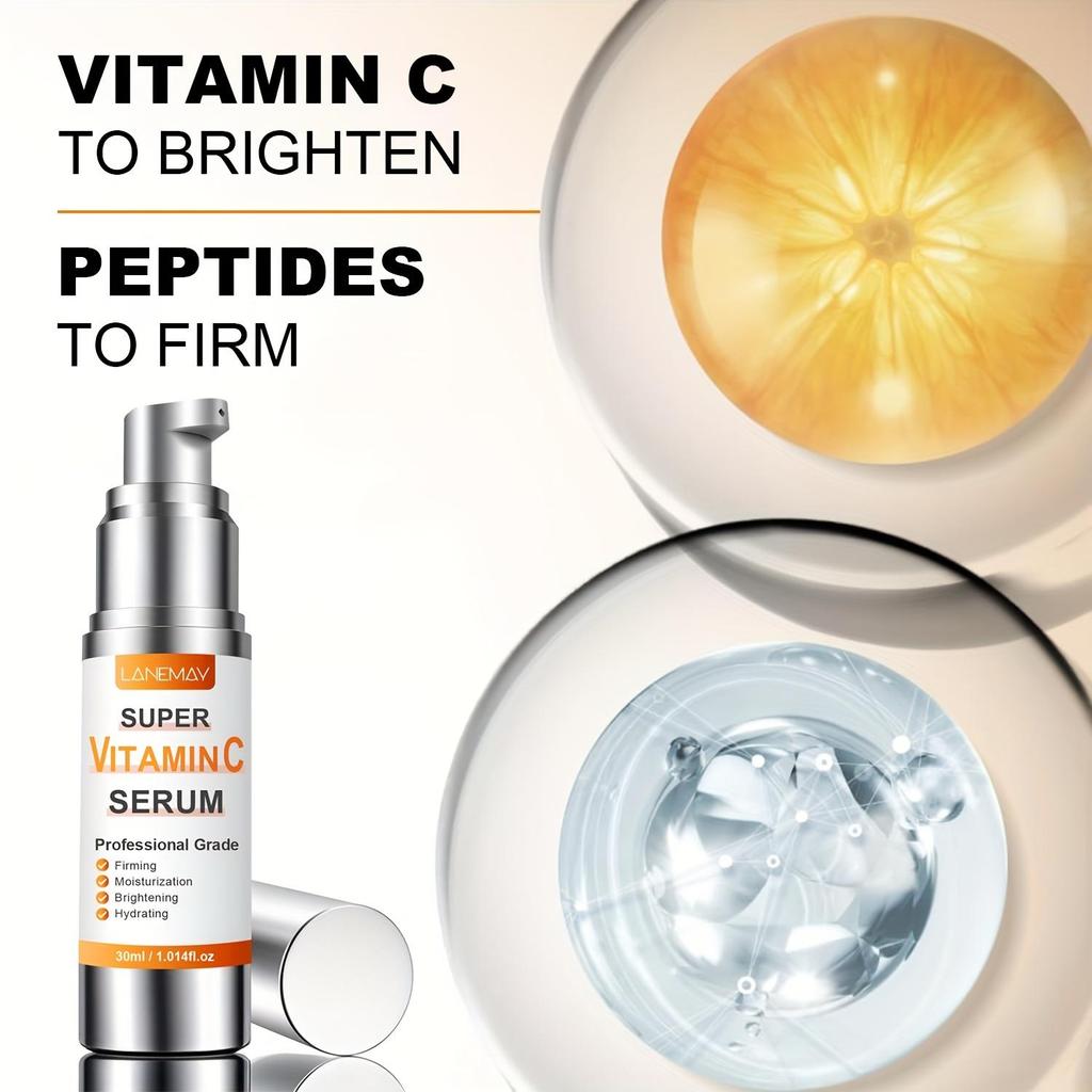 Super Vitamin C Serum - Deep Moisturizing and Hydrating Facial Skin, Brighten Skin and Improve Skin Texture - Suitable for All Skin Types,30ml