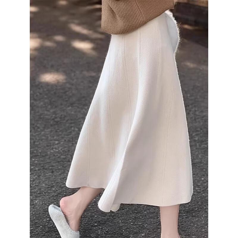Basic House Damen Strick-A-Linien-Midirock