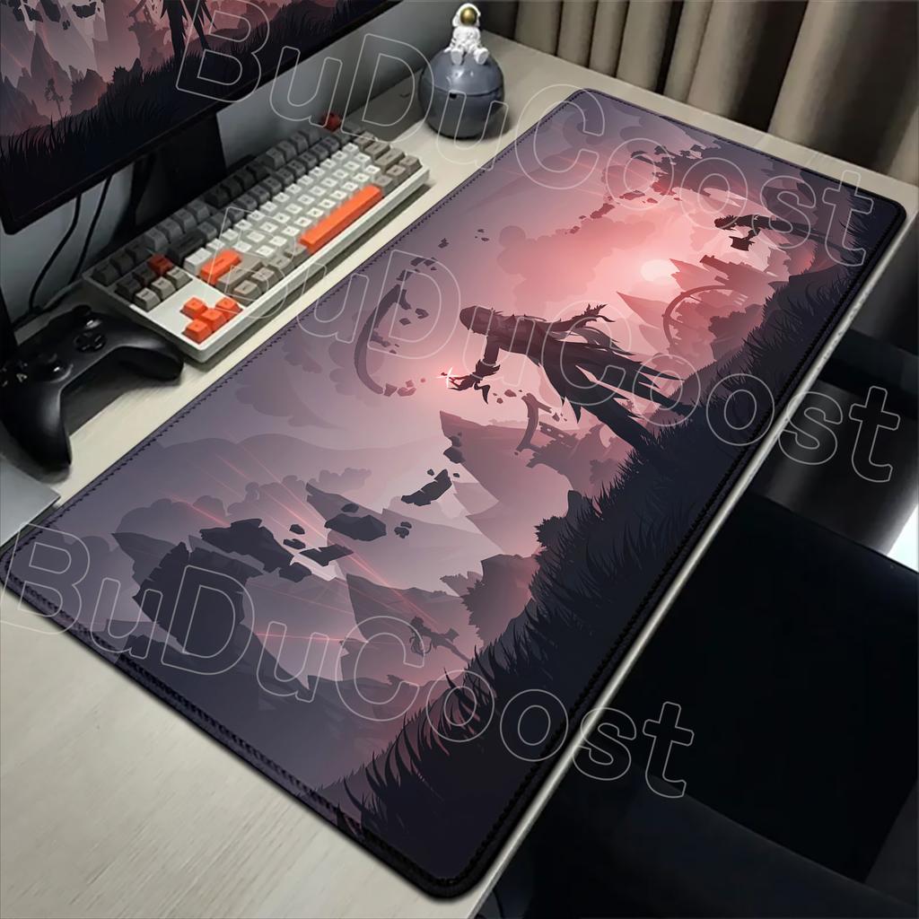Pretty Genshin Impact Mousepad Anime Yae Miko Nahida Ganyu Mouse Pad Laptop Gamer Accessories Big Desk Mat Computer Keyboard Rug