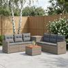 Sofa Set 8 pcs Gray and Dark Gray Polyrattan and Steel