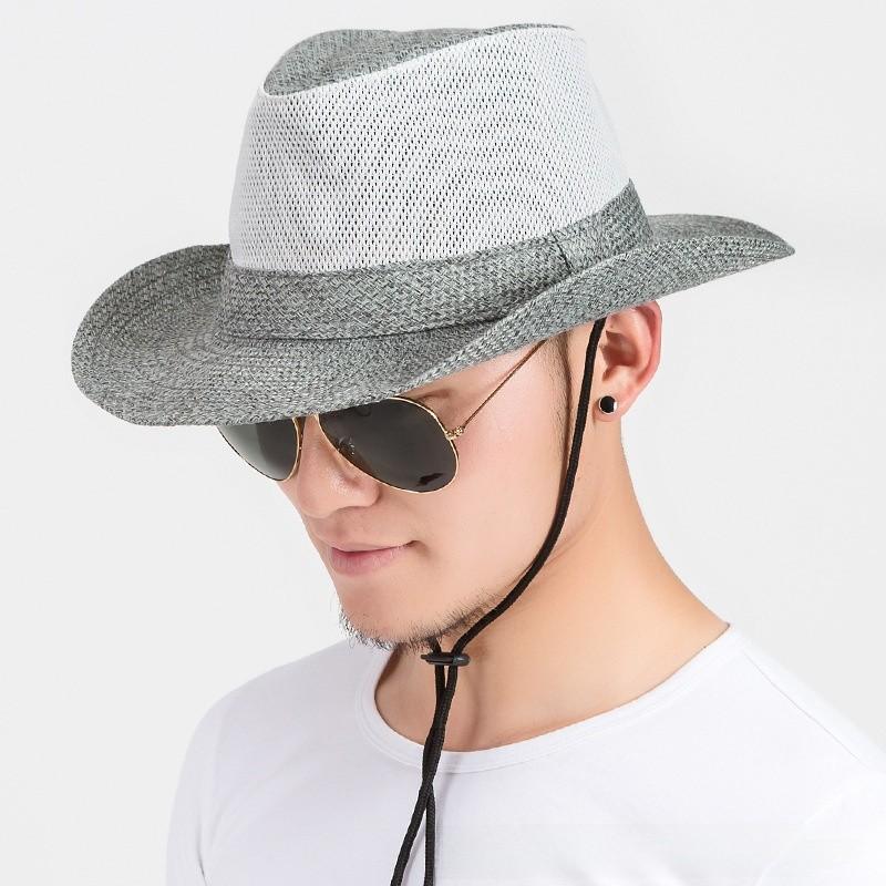 Casual Summer Sun Hat For Men With Wide Brim And Breathable Straw Material For Outdoor Fishing And Sun Protection