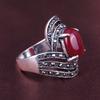 Elegant Artificial Gemstone Inlaid Vintage Party Finger Ring Women Jewelry Gift