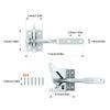 Galvanized Fence Gate Hinge with Latch Lock for Outdoor Weatherproof Zinc-Coated Fence Lock for Garden Gates and Fences Small