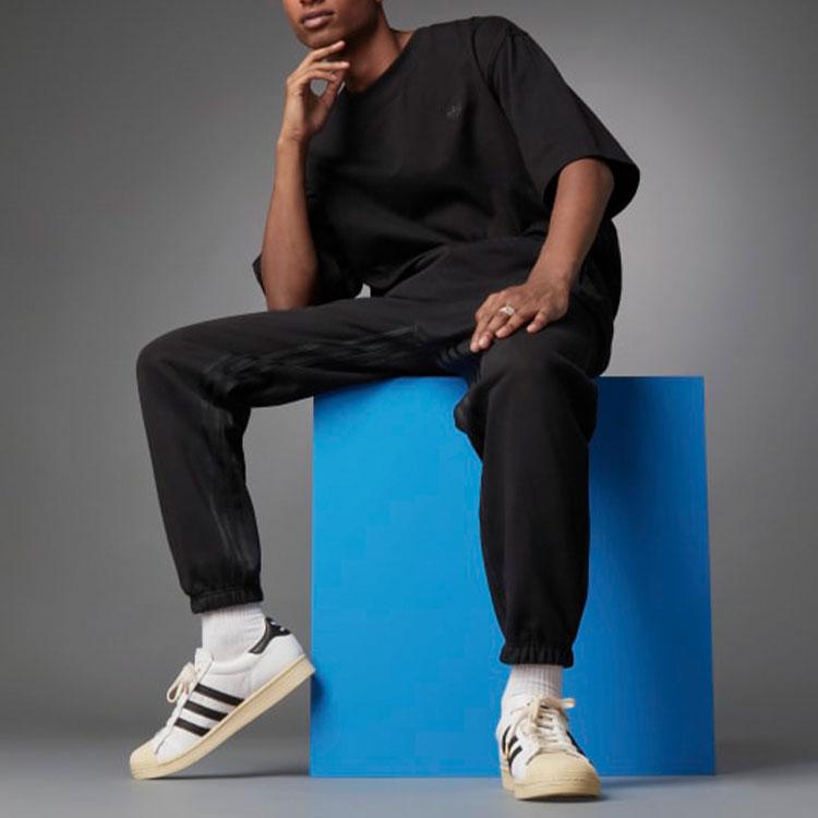 Adidas Originals Trefoil Blue Version Series Solid Casual Sport Pants Men Bottoms Black H23150