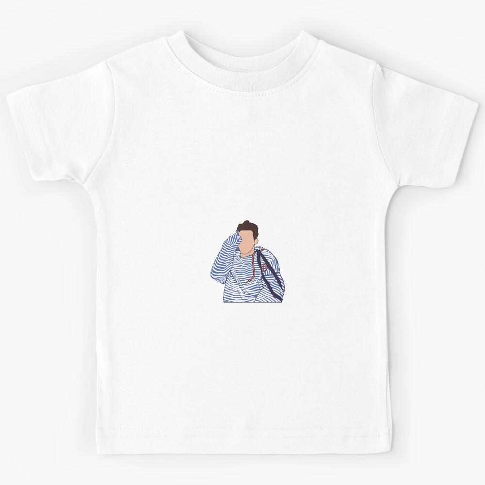 Harry Styles in Blue Sweater in Flower Patch Kids T-Shirt 150