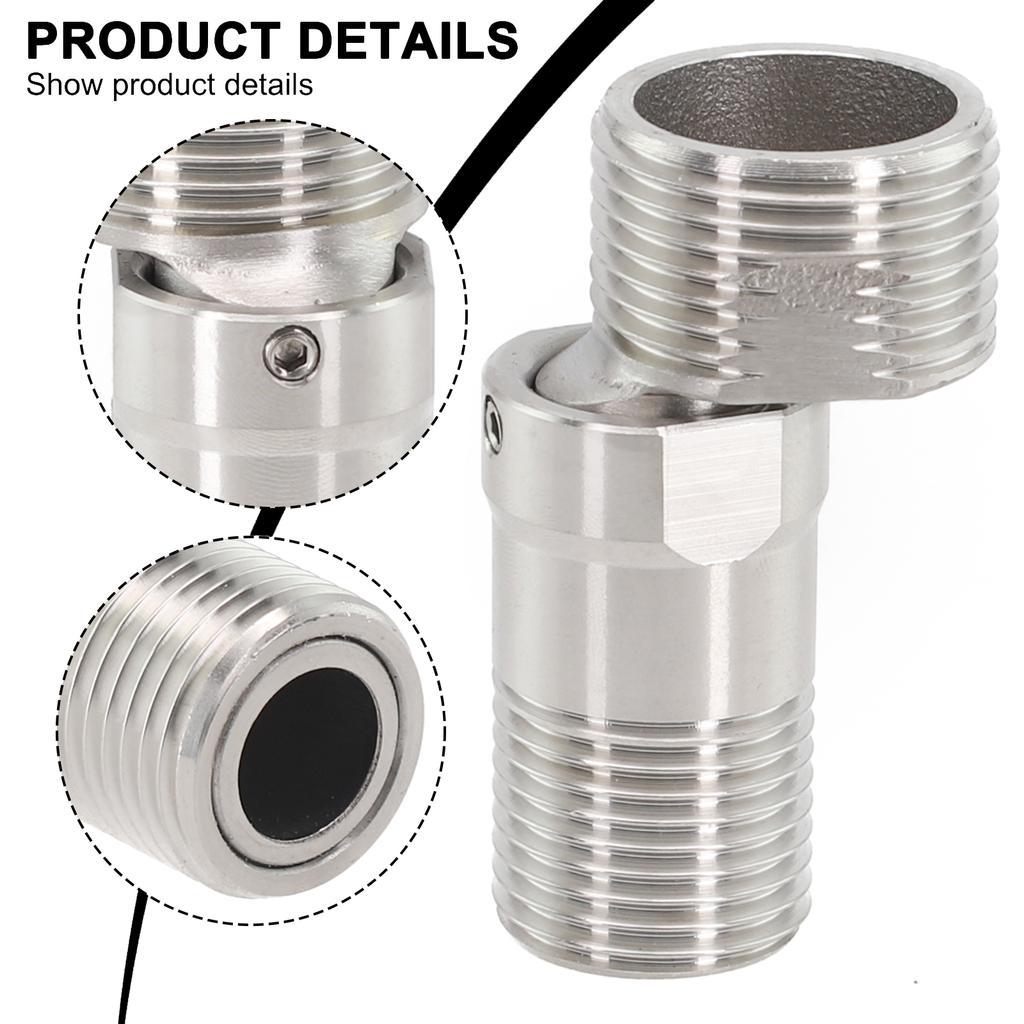 Stainless Steel Angled Curved Foot Wall Mounted Eccentric Screw Corner 360° Rotatable Shower Faucet Adapter