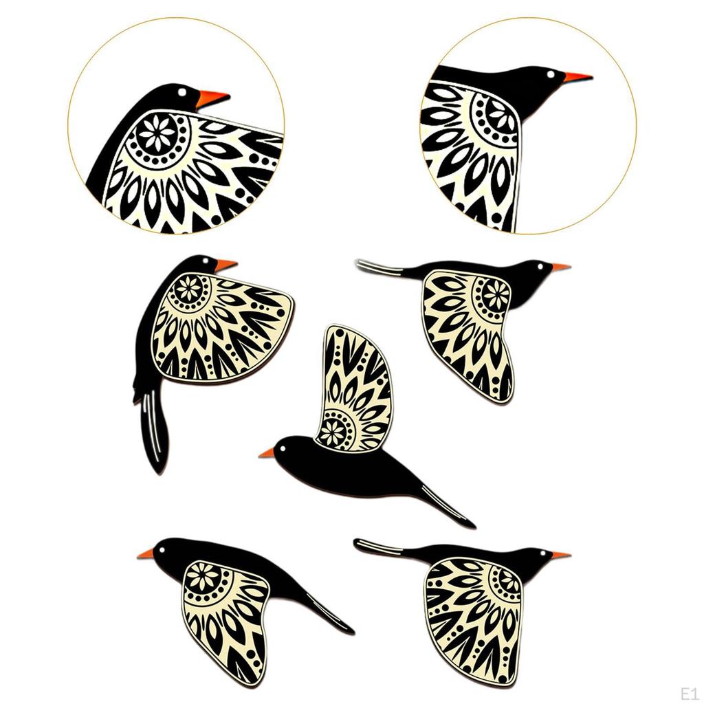 5 st rustik väggskulptur heminredning trä flygande fåglar boho för fågelälskare bondgård