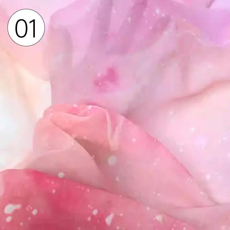 100x150cm Gradient Chiffon Fabric Retro Hanfu Jade Patterned Fabric Multicolor Printed Fabric Doll Cloth Craft Dress Supplies