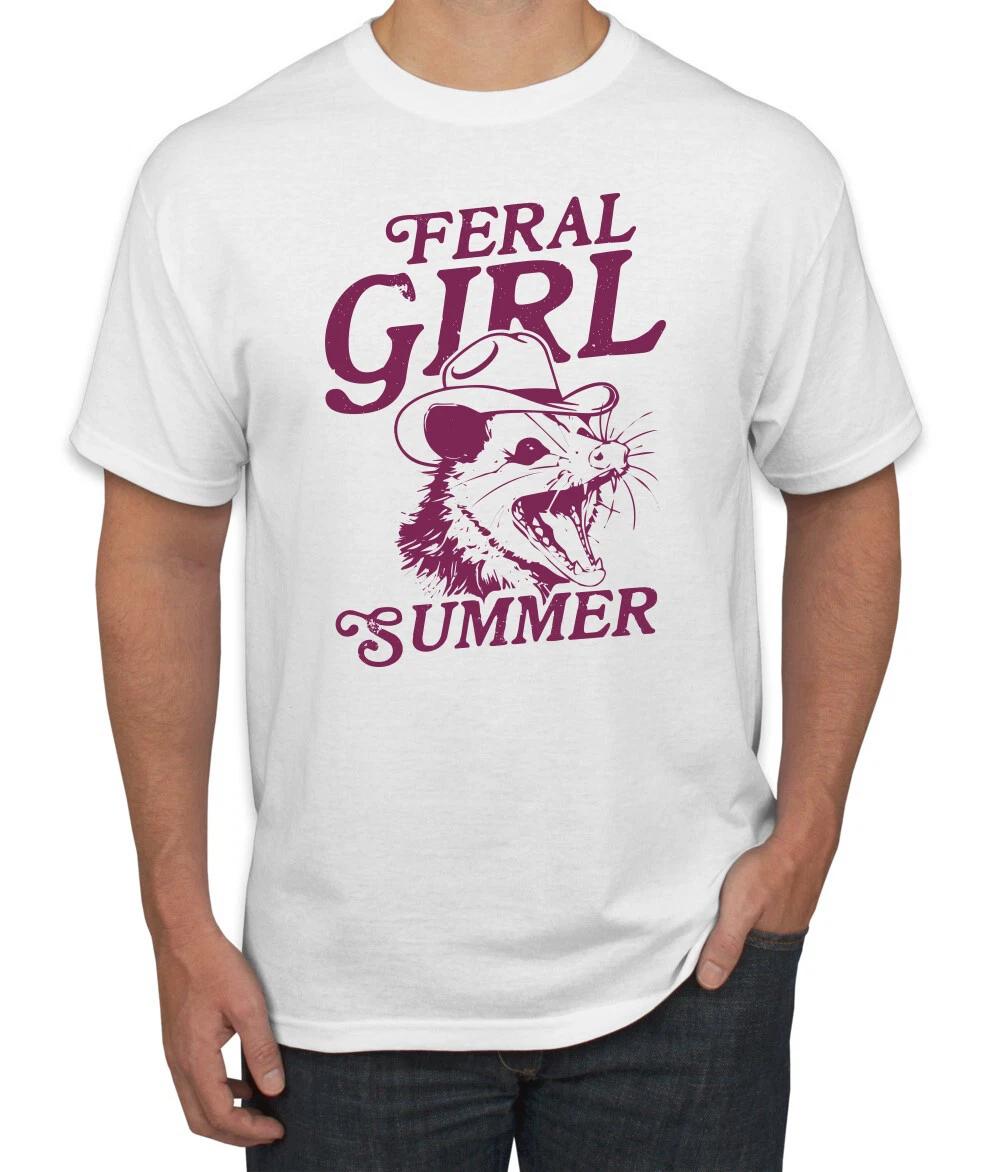 Feral Girl Summer Opossum, Funny Possum Meme Men s T- Shirt 4XL