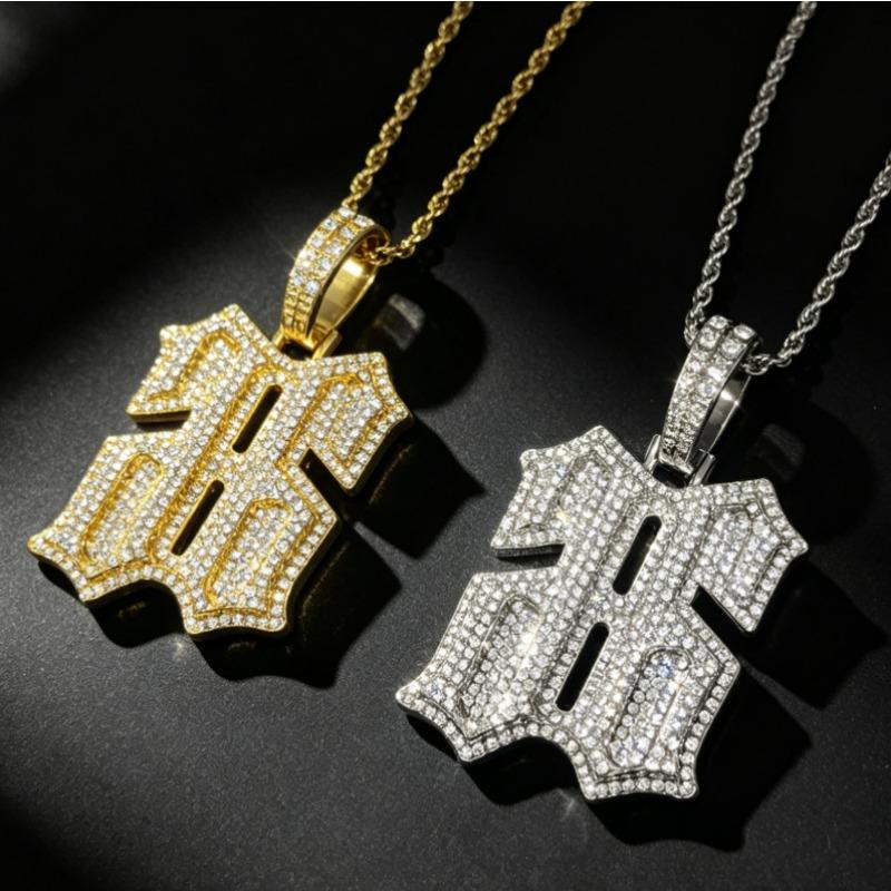 Stile Hip-hop Europeo e Americano Lega Dorata Retro-retro Numero 66 Ciondolo Street Rap Accessorio Trendy