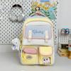 Cute color-blocking schoolbag girls' junior high school birthday department ins style large-capacity backpack casual student class backpack trend