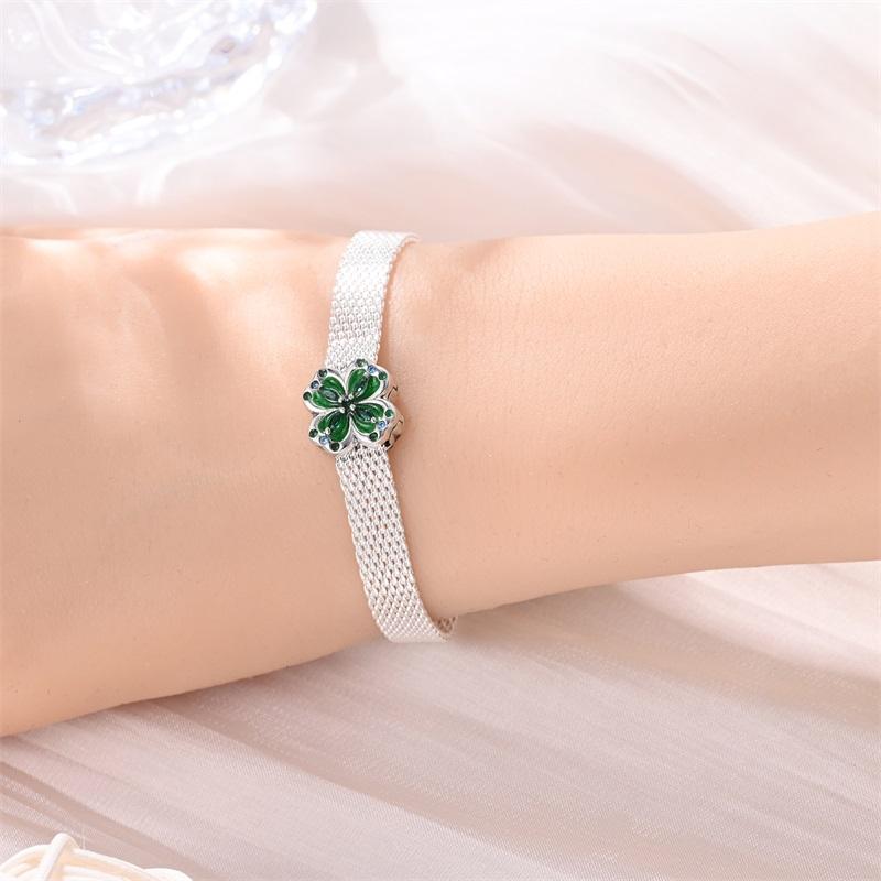 Spring Day Series Copper Metal Clover Horseshoes&Flowers&Bottles Dangle Charm Bead Component Compatible With Brand Bracelet High Quality Fine Jewelry
