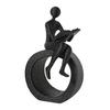 Jijijing 3D Printed Reading Figurine, Abstract Reader Statue for Home Decor, Modern Minimalist Sculpture Bookshelf Desk Office Ornament