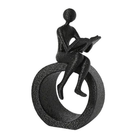 Jijijing 3D Printed Reading Figurine, Abstract Reader Statue for Home Decor, Modern Minimalist Sculpture Bookshelf Desk Office Ornament