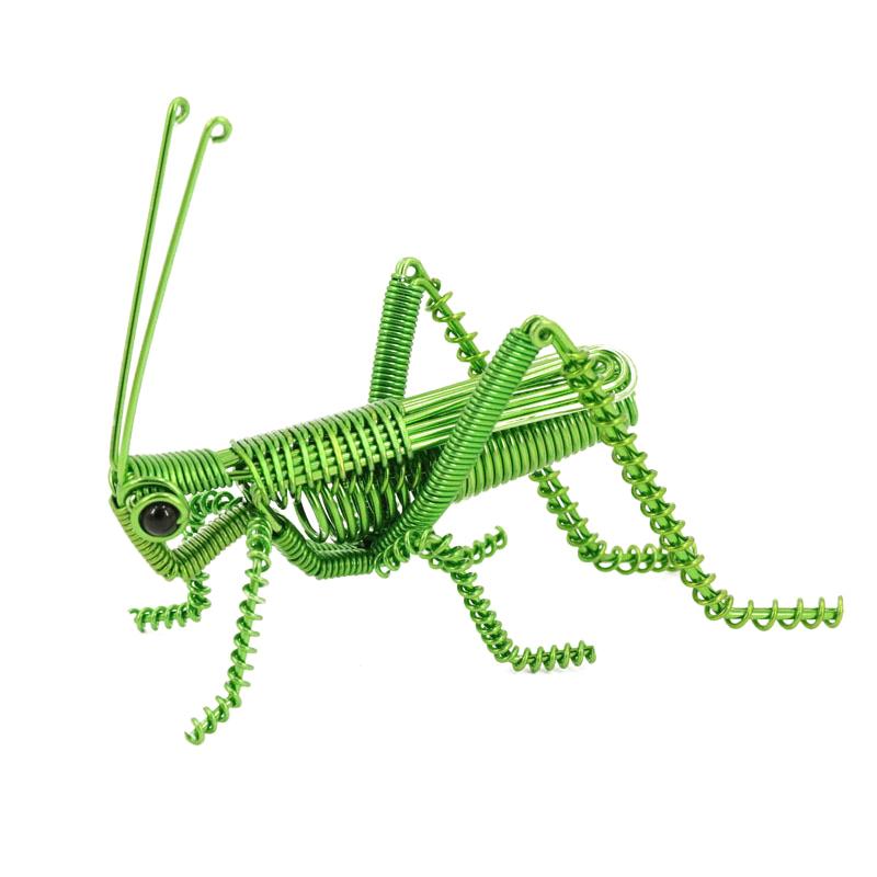 Handmade Aluminium Wire Handicrafts Simulation Insect Grasshopper Locust Mantis Model Metal Wire Braiding Craft Ornaments Statue
