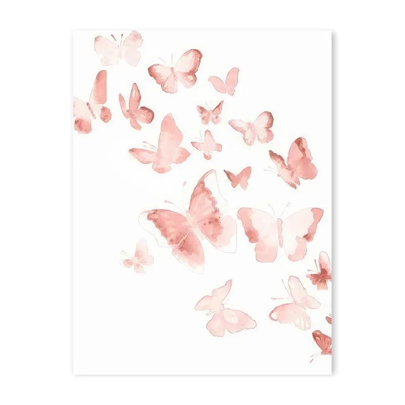 Pink Ballerina Girl Unicorn Butterfly Poster Kids Room Decorative Canvas Panting Posters Nursery Wall Art Baby Bedroom Decor