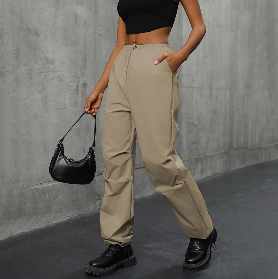 Spring Summer Women's Commuter Loose Straight Trousers Suit Pants