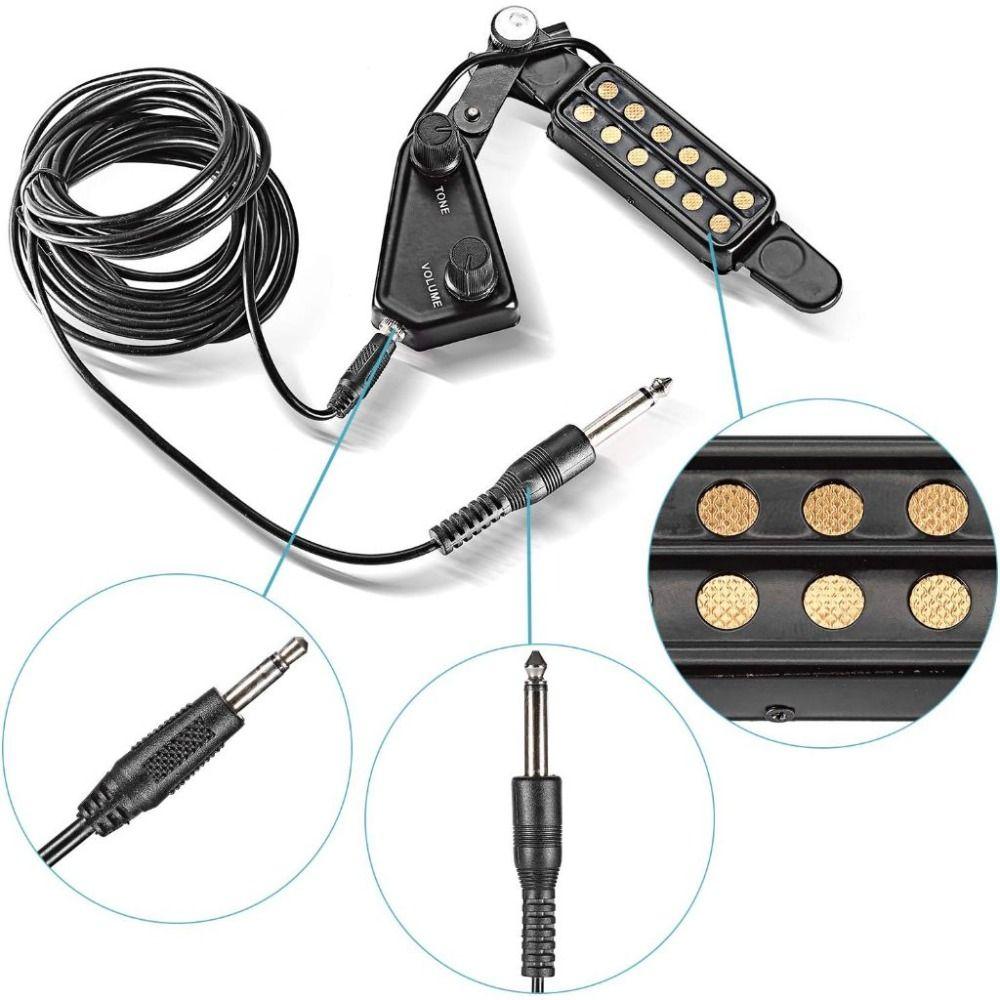 Adjustable Volume Acoustic Guitar Pickup Tone Knobs Soundhole Pickup  Home Recording